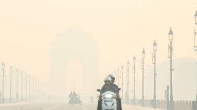 A Thick blanket of smog covers Delhi on Tuesday morning, a day after Diwali celebrations, in New Delhi on Tuesday
