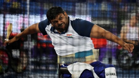 At the Paris Paralympics, Nain won the title with a throw of 34.92metres, an Asian record and his personal best. (PTI Photo)