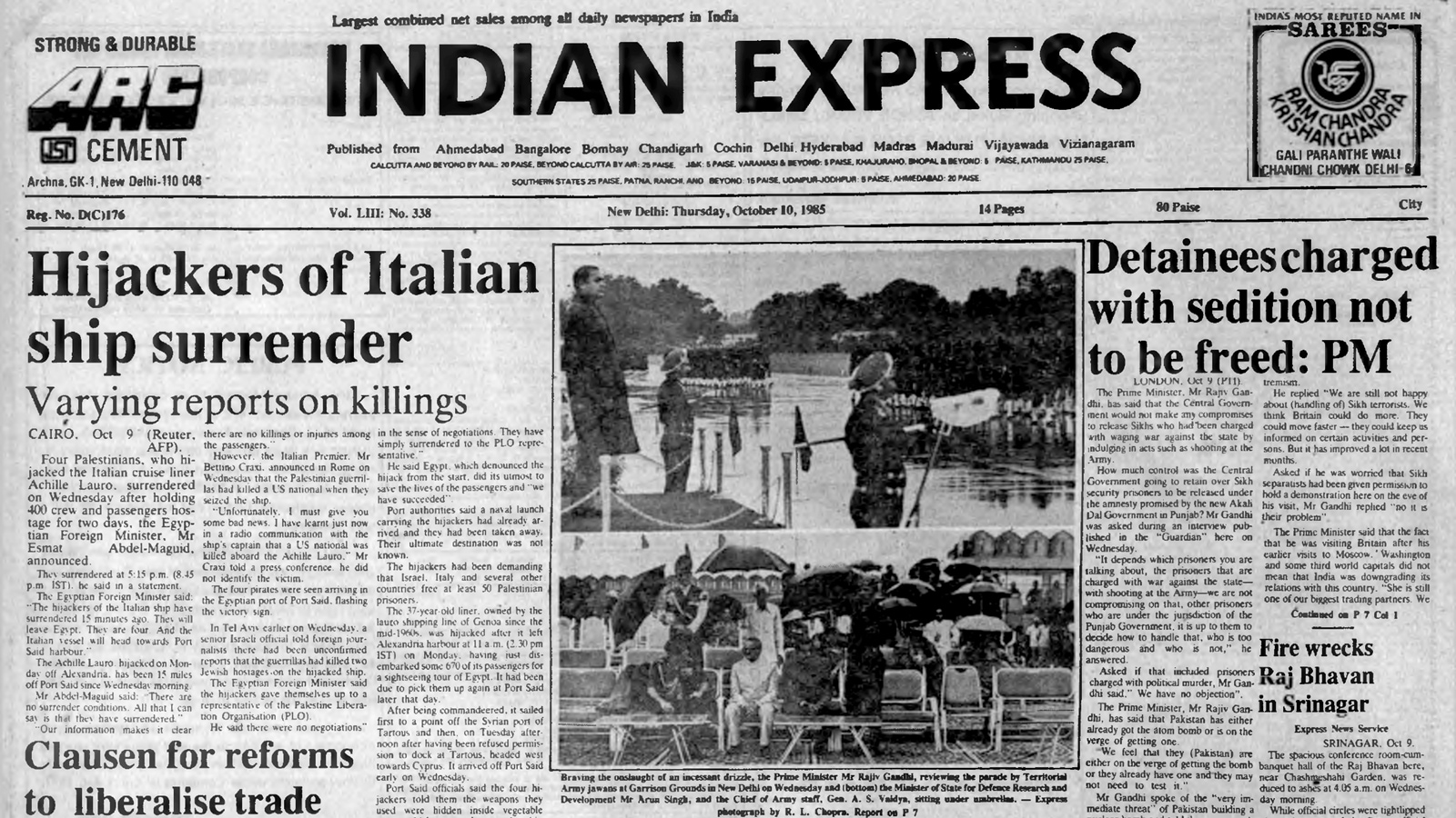 October 10, 1985, Forty Years Ago: Hijackers Surrender