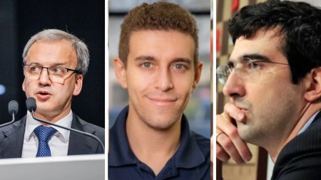 FIDE president Arkady Dvorkovich has said the chess body's ethics commission will refer Vladimir Kramnik's public comments (R) on the late Daniel Naroditsky (centre).