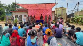 During the gram sabha held Tuesday, around 70–75 residents submitted a resolution to Satya Sai Kartik, Additional Superintendent of Police, Aheri (Pranhita), and handed over one ‘Bharmar’ rifle to the police, showing their support in the fight against Maoist activities.