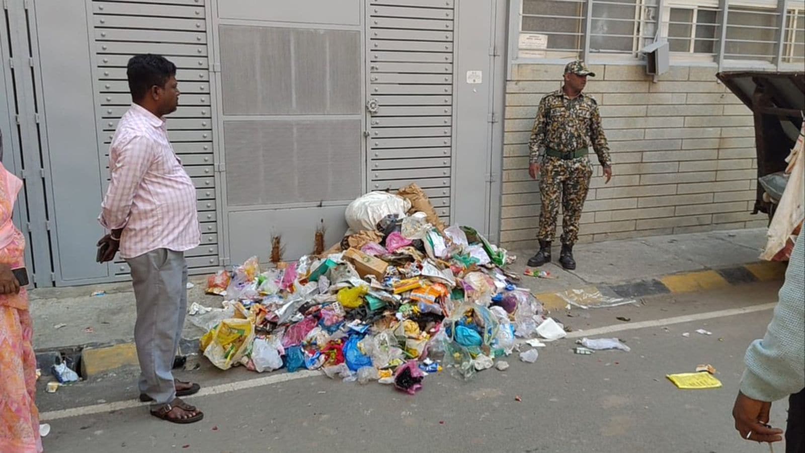 As part of a new campaign, the Bengaluru Solid Waste Management Ltd (BSWML) dumped garbage outside the residences of 190 violators. (Express Photo)