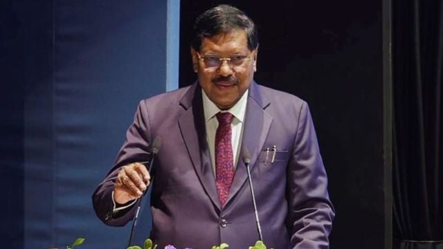 Chief Justice of India B.R. Gavai speaks during a symposium on 'Income Tax Appellate Tribunal - Role, Challenges and Way Forward', in New Delhi, Wednesday, Oct. 8, 2025. (PTI Photo)
