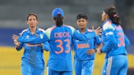 Women's World Cup 2025 Points Table: Indian team celebrating a wicket.