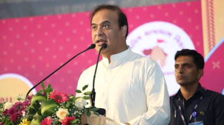 Amar Sonar Bangla, Congress member hums Tagore's Amar Sonar Bangla, assam Congress, Himanta Biswa Sarma orders probe, Guwahati, Himanta Biswa Sarma, Indian express news, current affairs