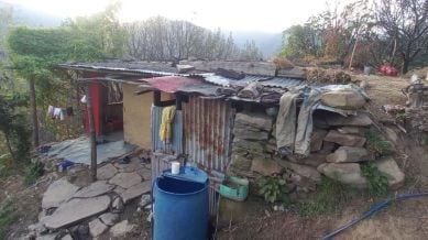 The house of victim dalit boy at Limbda village near Chirgaon in Shimla district of Himachal Pradesh.