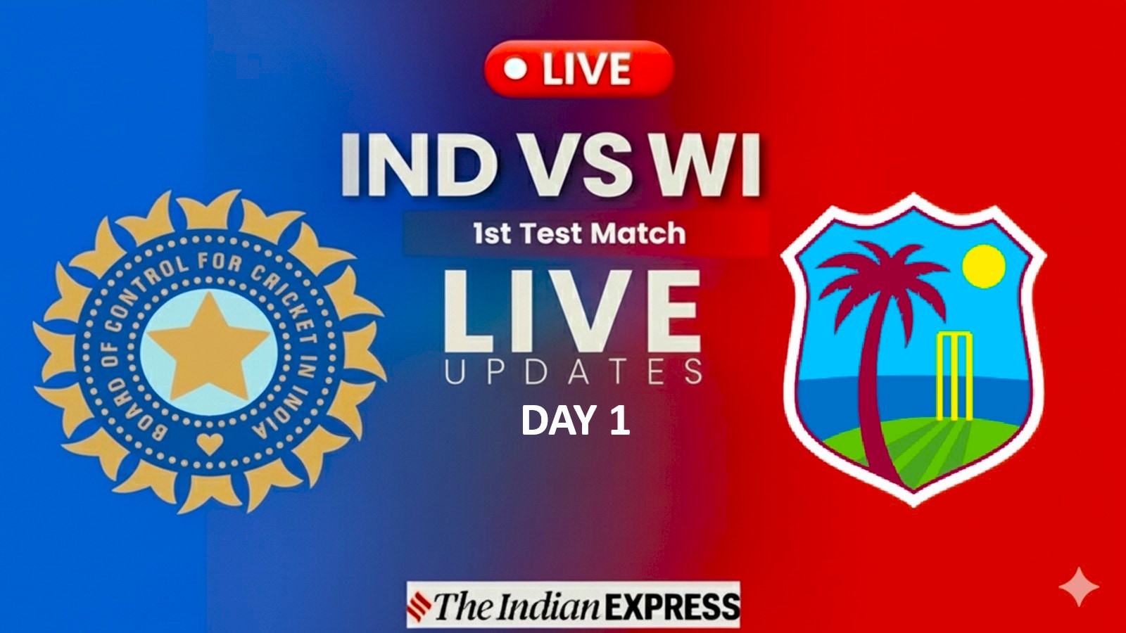 IND vs WI 1st Test Live Cricket Score, India vs West Indies Test Match  indianexpress.com