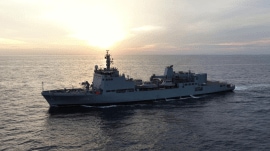 Indian Navy's indigenously built Survey Vessel (Large) or SVL Ikshak