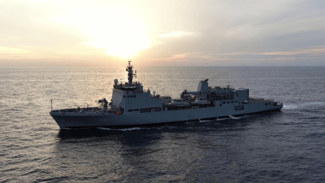 Indian Navy's indigenously built Survey Vessel (Large) or SVL Ikshak