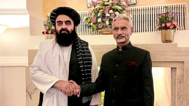 afghan foreign minister amir khan muttaqi with eam s jaishankar taliban