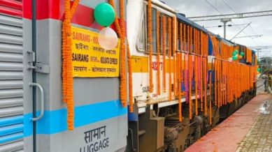 The Kolkata-Sairang-Kolkata Express train runs thrice a week