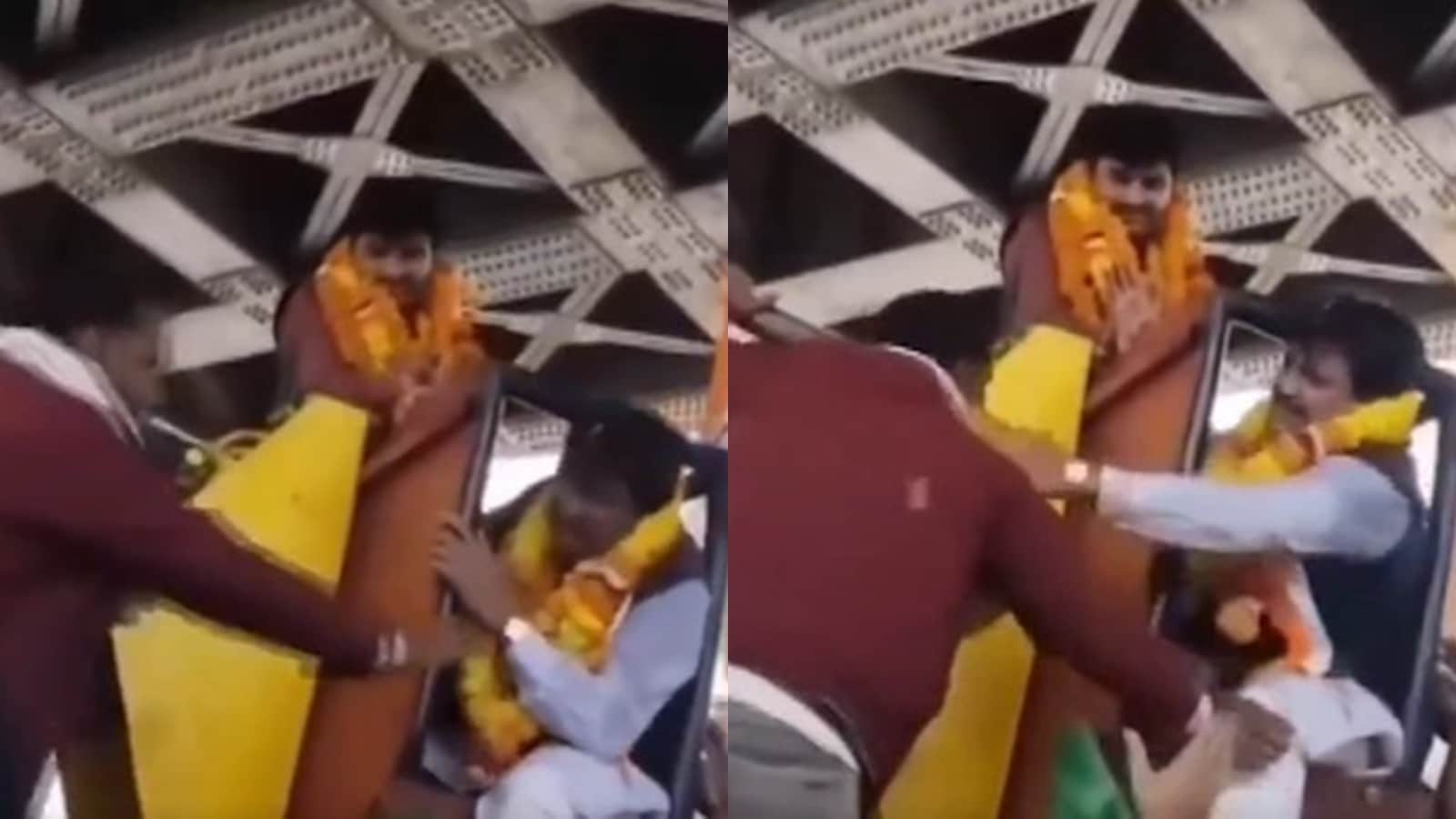 BJP MP ‘slaps’ crane operator after glitch while trying to garland statue in Madhya Pradesh, Congress slams ‘power intoxication’