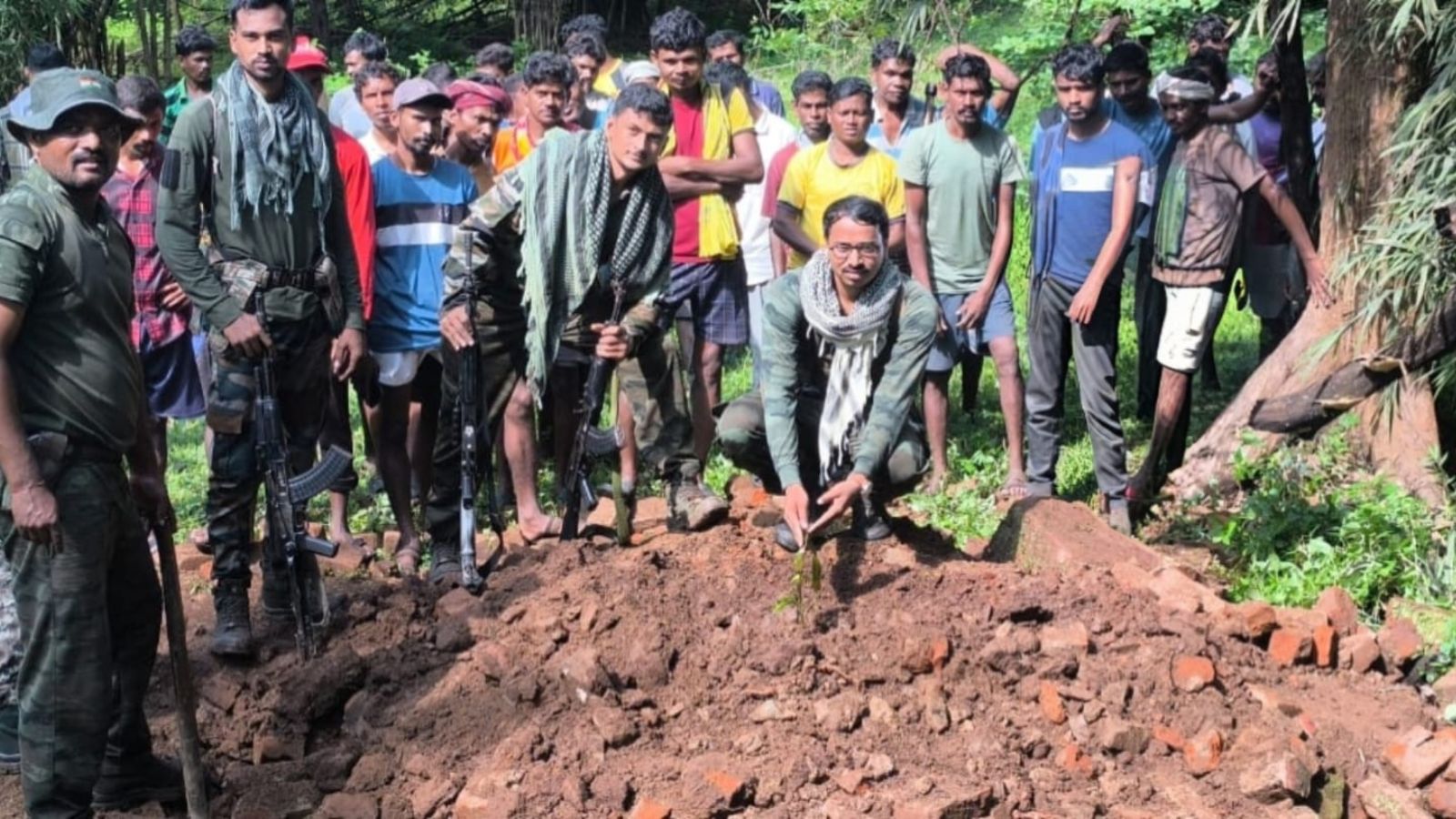 Gadchiroli Security Forces Demolish Maoist Memorials, Plant Trees