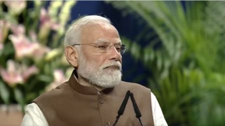 PM Modi at the farm event in Delhi.