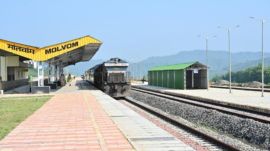 In September, the Ministry of Railways commenced freight train operations from Molvom station in Nagaland.