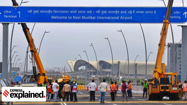 Preparations underway for the inauguration of the Navi Mumbai International Airport.