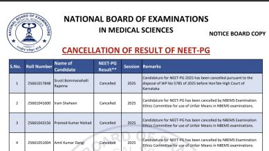 NEET PG Result Cancelled: NBEMS annuls results of 22 candidates for malpractice
