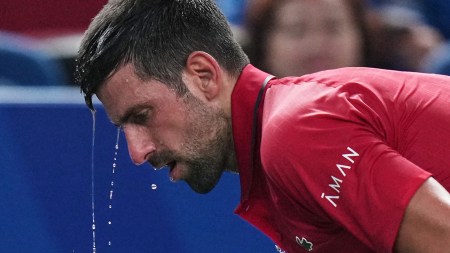 Novak Djokovic had to deal with medical issues throughout the match. (AP Photo)