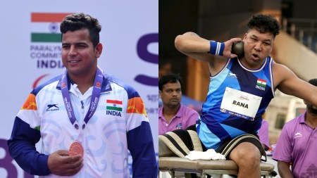 Pardeep Rana (left) and Soman Rana overcame personal setbacks and enjoyed their moment in the spotlight at the World Para Athletics Championships. (Reuters/PTI Photos)