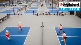 People play during the Lapiplasty Pickleball World Championships in Dallas, Nov. 4, 2024
