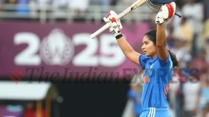 Pratika Rawal punished the full and the short balls towards mid-wicket (Express photo by Narendra Vaskar)