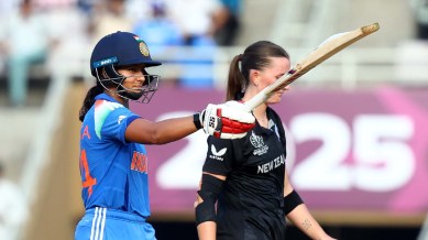 Pratika Rawal admitted that her journey to scoring runs had not been easy, adding that she was glad about her progress. (Express Photo by Narendra Vaskar)