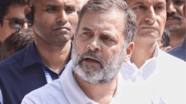 raga-chandigarh Rahul Gandhi, Leader of Opposition in Lok Sabha, visits Sector 24, Chandigarh, to meet the family of IPS officer Y. Puran Kumar, (who took his own life on October 7) offered condolences and expressed solidarity with the bereaved family. Express Photo: Jasbir Malhi
