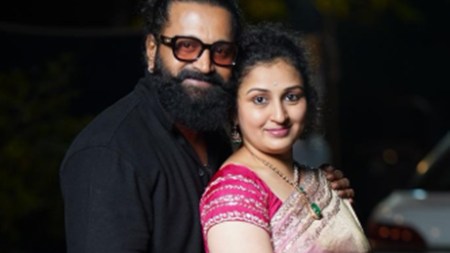 Rishab Shetty and wife Pragathi Shetty