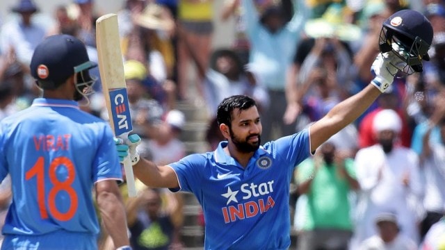 Rohit raised his century in the 37th over and then took off. (Reuters Photo)