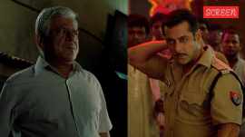 Salman Khan and Om Puri in stills from Dabangg.