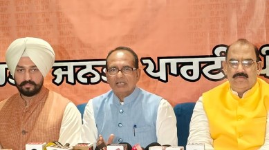 shivraj singh chouhan addresses a press conference in mohali