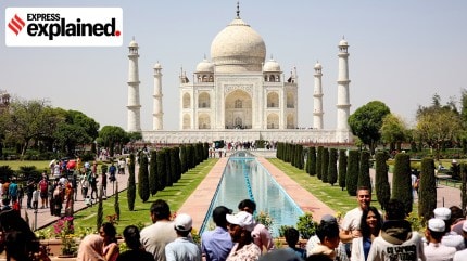 The Taj Mahal in Agra draws upto one lakh daily visitors.