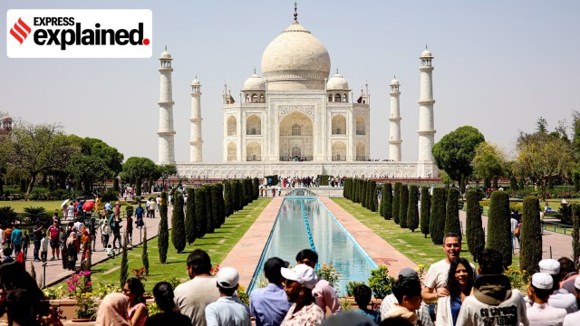 The Taj Mahal in Agra draws upto one lakh daily visitors.