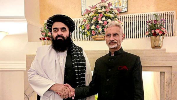 In this image posted on Oct. 10, 2025, Union External Affairs Minister S Jaishankar during a meeting with his Afghani counterpart Amir Khan Muttaqi, in New Delhi. (@HafizZiaAhmad/X