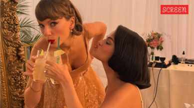 Selena Gomez and Taylor Swift at the former's wedding.