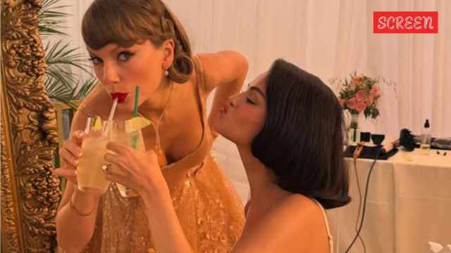 Selena Gomez and Taylor Swift at the former's wedding.