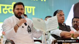 The 32-page-long 'Bihar ka Tejashwi Pran' (Tejashwi's resolve) was released at a crowded press conference where the 35-year-old RJD leader was joined by alliance partners.