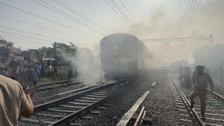 Fire noticed in coach of Amritsar–Saharsa Garib Rath Express train (Express Photo)