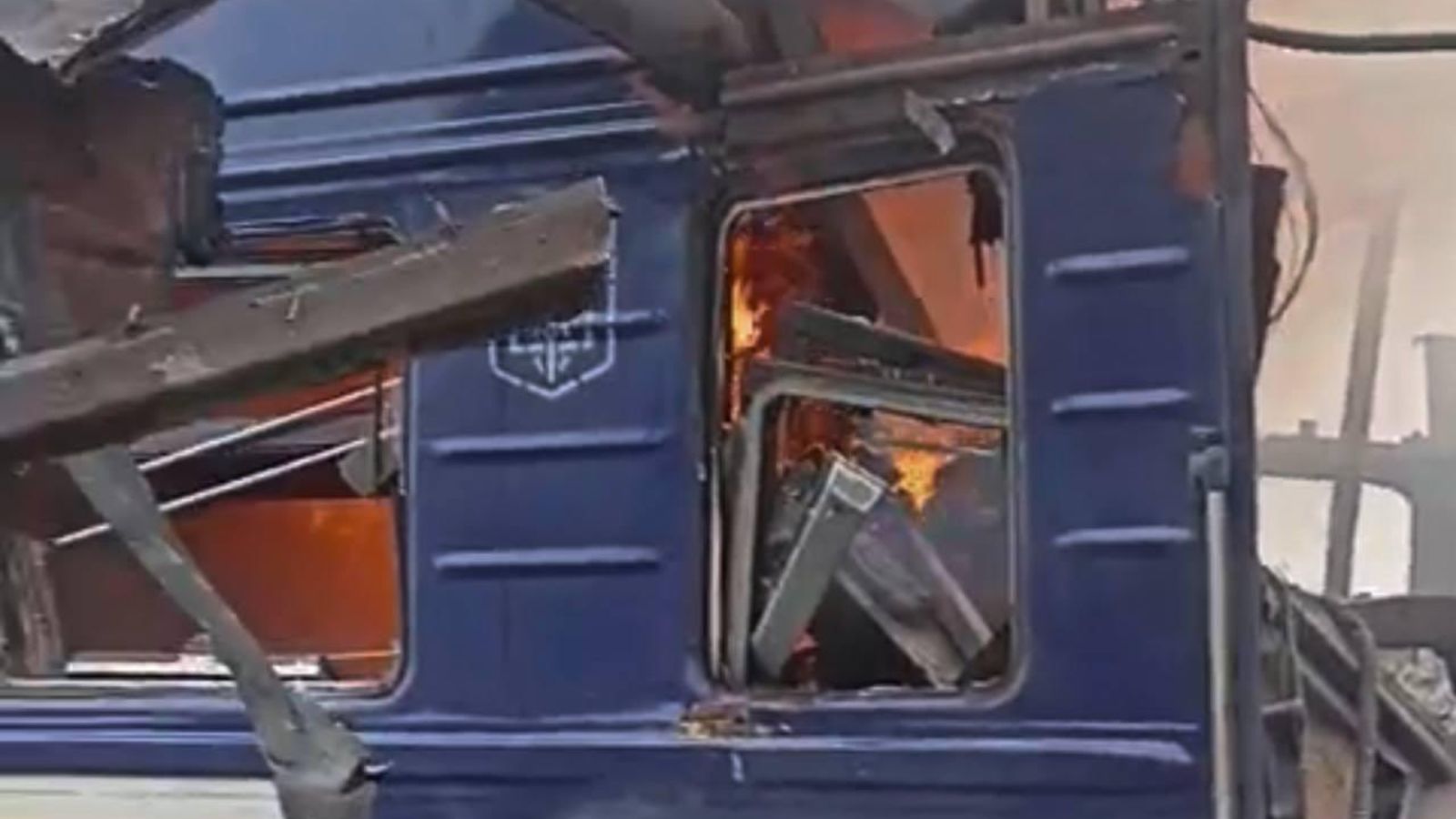 Russian Drone Strike at Ukrainian Railway Station