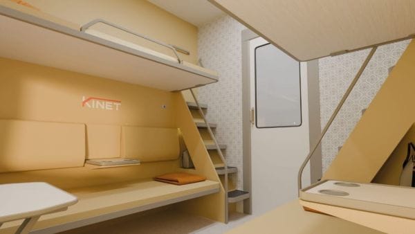 First AC Coach design of Vande Bharat Sleeper train by Kinet Railway Solutions (Image: Kinet Railway Solutions)