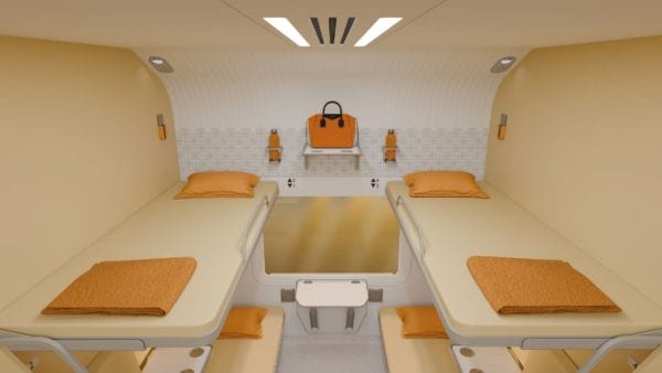 First AC Coach design of Vande Bharat Sleeper train by Kinet Railway Solutions (Image: Kinet Railway Solutions)