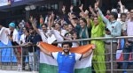 Yogesh Kathuniya celebrating with family after winning silver medal at the World Para Athletics Championships. (PritishRaj/ExpressPhoto)