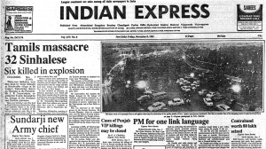 Sri Lanka massacre, Rajiv Gandhi, Minister resigns over accident, Extremists arrested in Canada, Forty Years Ago, editorial, Indian express, opinion news, current affairs