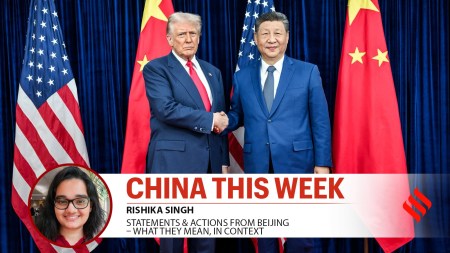 U.S. President Donald Trump meets Chinese President Xi Jinping on the sidelines of the Asia-Pacific Economic Cooperation (APEC) summit, in Busan on Thursday.