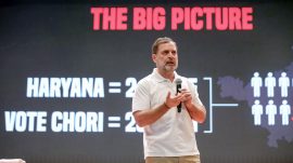 Rahul Gandhi addresses a press conference Rahul Gandhi Haryana
