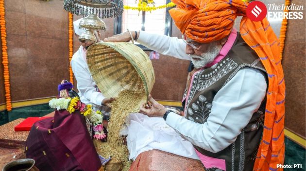 he visited the Devmogra Mata temple in Devmogra village