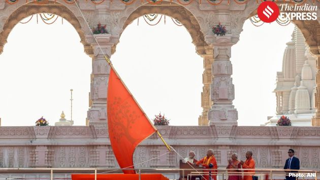 Devotional hymns, conch calls and temple bells accompany the moment