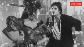 Amitabh Bachchan in a still from Hum.