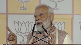 PM Modi addresses BJP supporters after the election victory in Bihar on Friday (Photo: BJP).