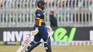 Sri Lanka's Charith Asalanka walks off the field after his dismissal during the second one day international cricket match between Pakistan and Sri Lanka, in Rawalpindi, Pakistan on November 14, 2025. (AP Photo)